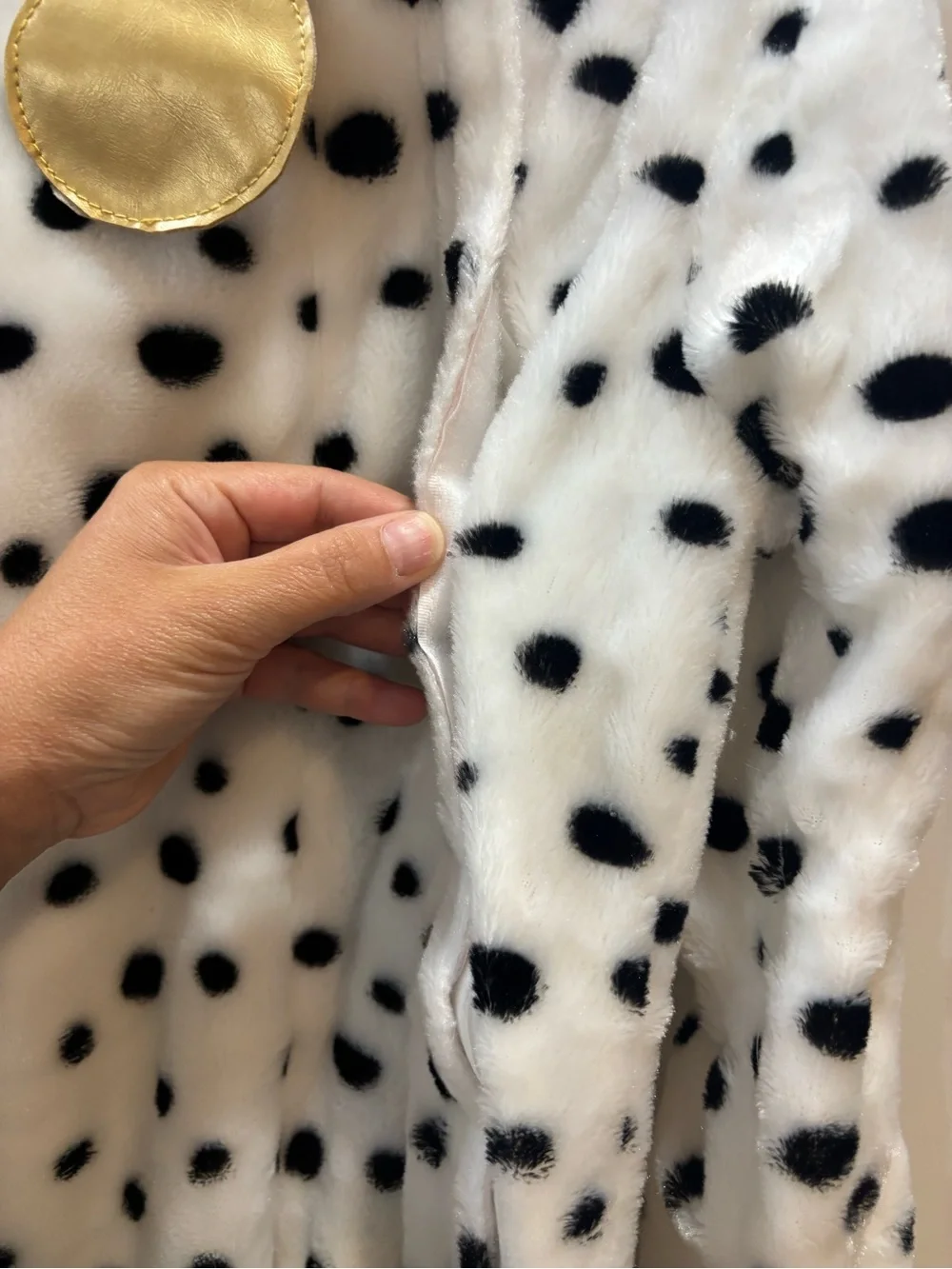 Dalmatian Spot Kids Halloween Costume - White & Black Plush Onesie
